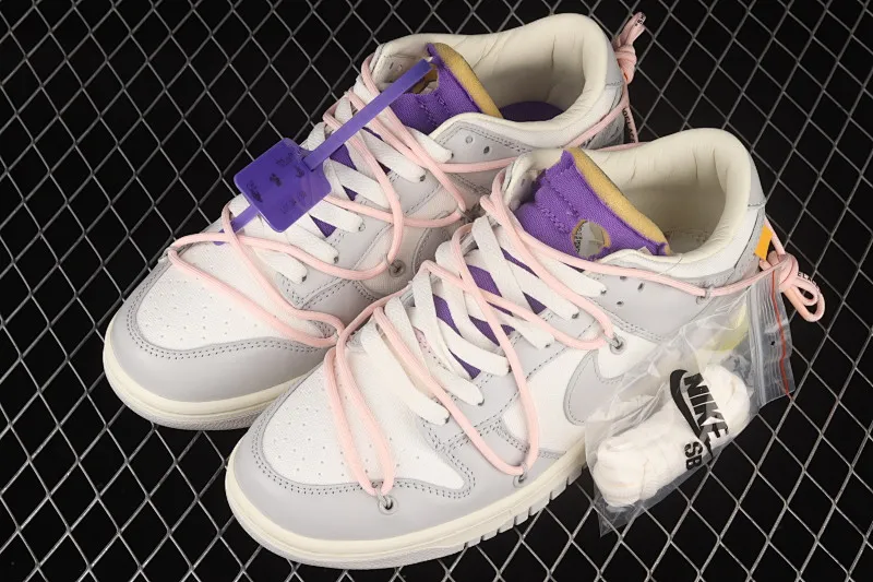 All Categories Nk SB Dunk Series Nk SB Dunk Low Low-top sneakers Pure original version OF x Nk Dunk Low OW Gray SB smashed backboard fashion casual sneakers DM1602-119